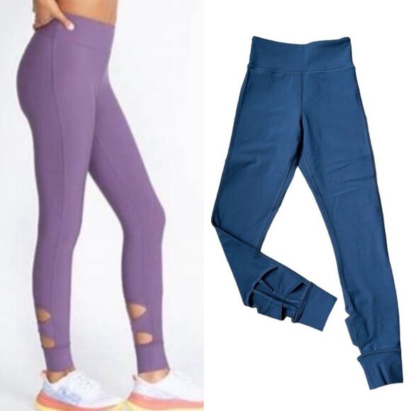 NEW Calme by Johnny Was Cutout High Waist Gym Yoga Leggings in Midnight Blue XS - Picture 7 of 15